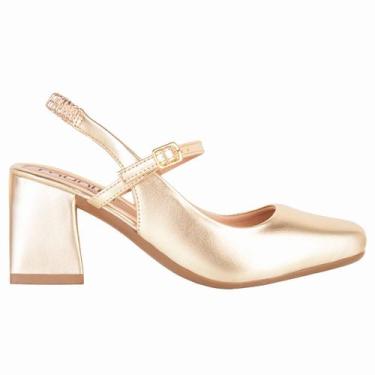 Imagem de Sapato Feminino Mary Jane Boneca Romântica Bico Quadrado Salto Médio M