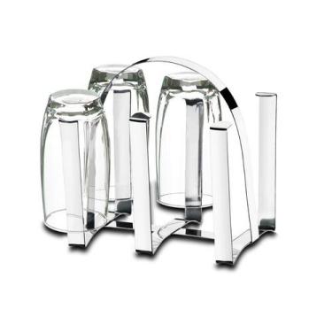 Imagem de Suporte Inox para 6 Copos - Suprema  Brinox, 6 copos, Cinza