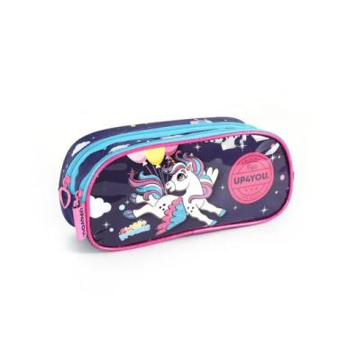 Imagem de Estojo Unicórnio Escolar Duplo Original 2 Divisória Divisões - Luxcel,