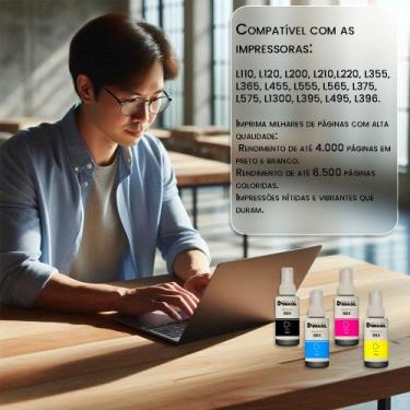 Imagem de combo Frasco de Tinta T664 Compatível Para ecotank L220 - Bulk Ink Do 