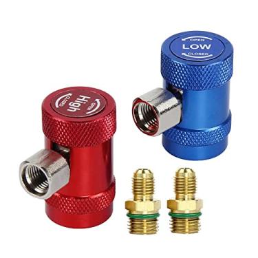 Imagem de JicSuXi Car Auto R1234yf Acopladores Rápidos Lado Alto/Baixo R1234yf Adaptadores de Acopladores Manuais com Substituição de Porta Macho de 1/4 "