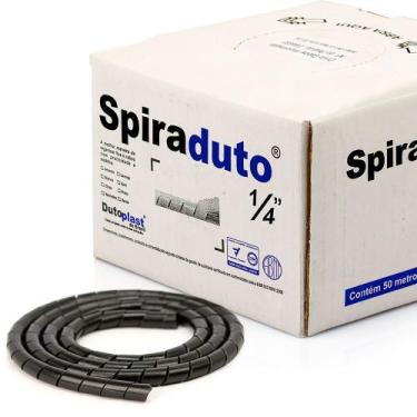 Imagem de Organizador Fios e Cabos Spiraduto 1/4 Preto - 5 Metros - DUTOPLAST