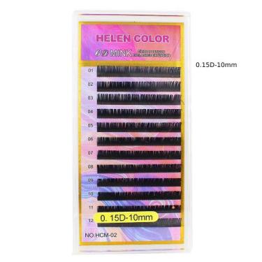 Imagem de Cílios helen color curvatura d postiço extensão 10 modelos,  0.15D-10m