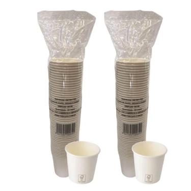 Imagem de Copo de Papel 200ml Branco Biodegradável Térmico C/100 Copos - FNS