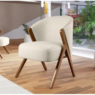 Imagem de Poltrona Ibiza Moderna E Confortável Em Tecido Boucle Luxo - MACEDO LA