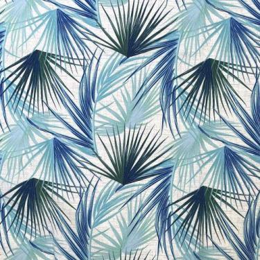 Imagem de Tecido Jacquard Ramos Azul Fundo Cinza - 1,40m de Largura - Sua Casa D