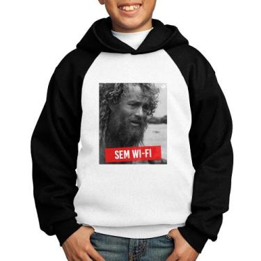 Imagem de Moletom Infantil Sem Wi-Fi - Foca na Moda, Branco, Preto, 2
