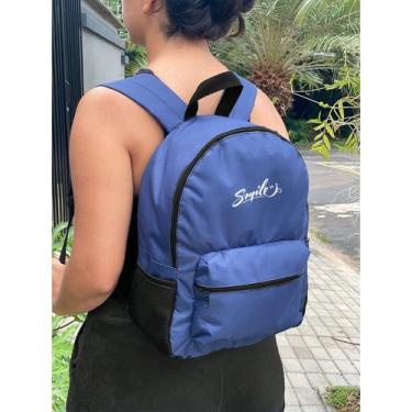 Imagem de Mochila Small SMILE Bolsa Escolar Trabalho Viagem Mala Faculdade Fut m