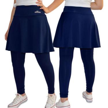 Imagem de Saia Calça Godê Evangélica Moda Fitness Modesta Academia Proteção UV+ 