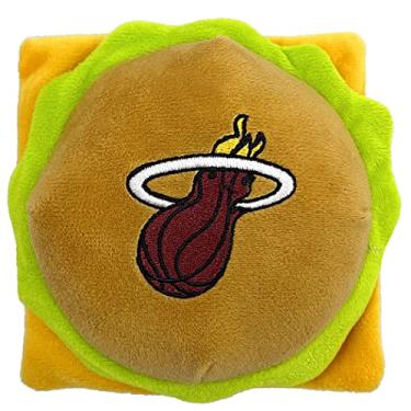 Imagem de Brinquedo de pelúcia NBA Miami Heat hambúrguer de pelúcia para cães e gatos – Brinquedo de pelúcia para cães e gatos com barulho interno e lindo nome do time de basquete
