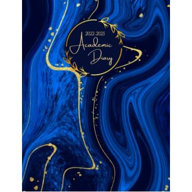 Imagem de Academic Diary: A4 Week To View Mid Year Dated Planner Agenda Organiser With Notes and To Do List for Teachers and Students From August To July - Blue Marble Diary
