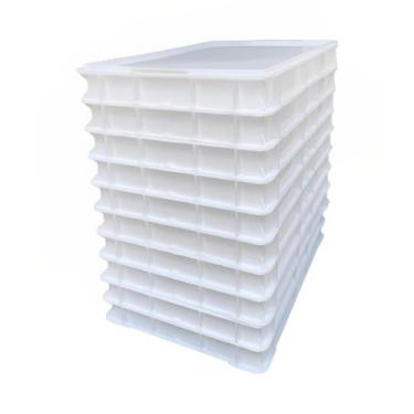 Imagem de Kit Com 10 Caixas Fermentação De Massa De Pizza C/ 4 Tampas - LCR