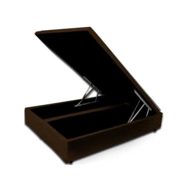 Imagem de Cama Box Baú Viúva Bipartido Blindada 128x188x40cm