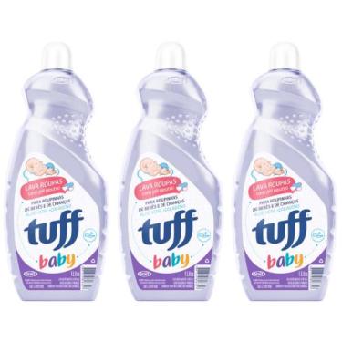 Imagem de Lava Roupa Líquido Neutro Tuff Baby Limpeza 1L, kit3unidades