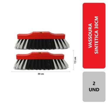 Imagem de 2 Unidades Vassoura De Pelo Sintético Macia 30cm Multiuso Limpeza Inte