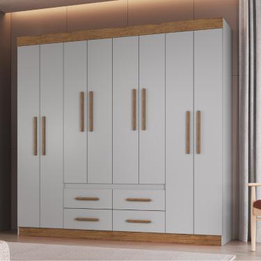 Imagem de Guarda Roupa Casal 8 Portas 4 Gavetas 100 MDF Las Vegas Doripel - Lunar Nogueira