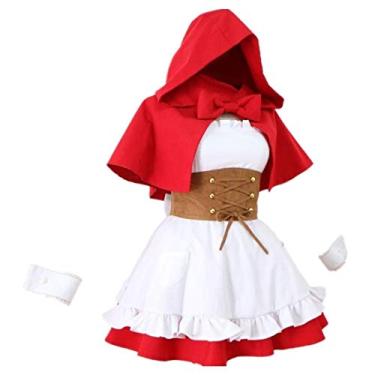 Imagem de Nova versão Re Life a Different World from Zero Re0 Ram Rem Fantasia Cosplay Chapeuzinho Vermelho Conjunto Completo, Fantasias, M