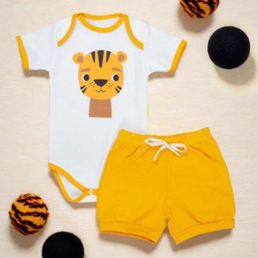 Imagem de Conjunto Curto Baby Tigre Amarelo Conforto Para Meninos - Era Uma Vez,