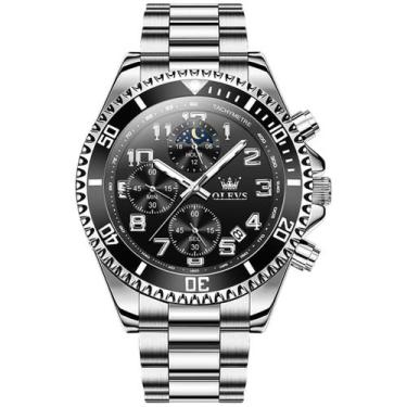 Imagem de Relógio Masculino OLEVS Moonphase - Aço Inoxidável e Impermeável
