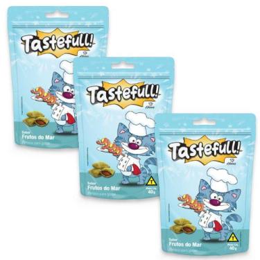 Imagem de Hana Tastefull Para Gatos Kit 3 Un Frutos Do Mar 40g