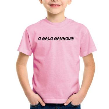 Imagem de Camiseta Infantil O GALO GANHOU!!! - Foca na Moda, Rosa bebê, 2