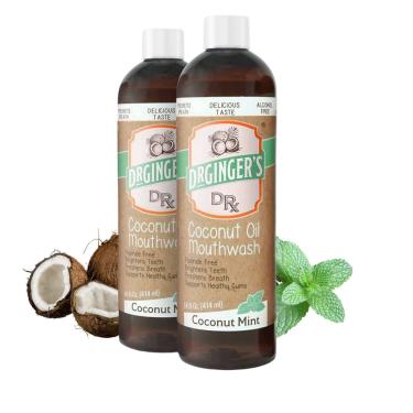 Imagem de Enxaguante bucal Dr. Ginger's Coconut Oil Pulling, 414 ml, pacote com 2 unidades