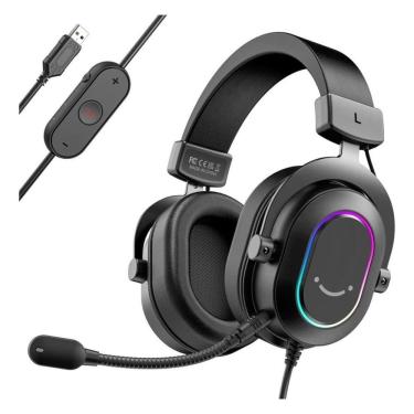 Imagem de Fone Headset Gamer Fifine Ampligame Led Rgb 7.1 Surround Microfone Flexivel H6 Preto Luuk Young