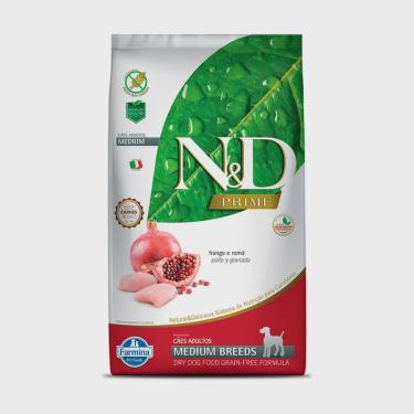 Imagem de N&D Prime Ração Para Cães Adultos Medium Breeds Sabor Frango e Romã 10Kg - Farmina