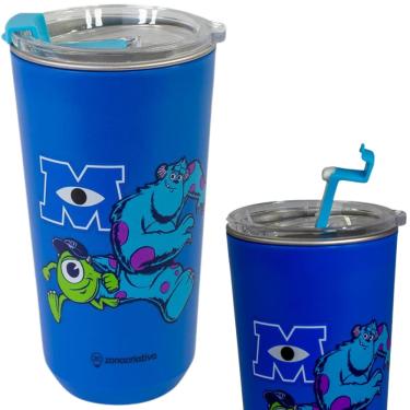 Imagem de Copo Sullivan E Mike Wazowski Térmico Quente Gelado 500ml Com Tampa Oficial Monstro S.A.