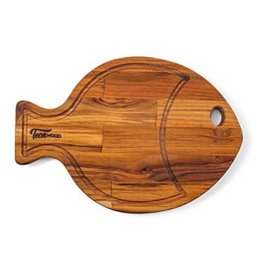 Imagem de Tábua Petisqueira de Madeira Nobre Tecawood 36X25Cm Design Peixe para Servir