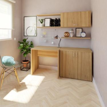 Imagem de Mesa Reta Corp 25mm 100 Cm Bramov Móveis Carvalho Mel