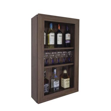 Imagem de Bar Adega Peq Para Vinhos E Bebidas Cristaleira Suspenso De Parede Para Sala Estar Ou Jantar Versati