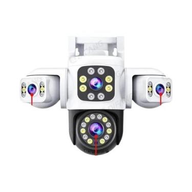 Imagem de Câmera Externa 6K 12MP WiFi PTZ Yoosee AI Rastreamento Três Lentes Trê