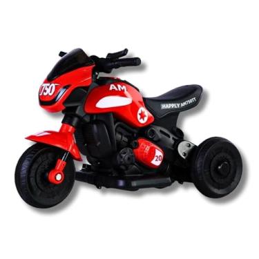 Imagem de Mini Moto Elétrica Infantil Esportiva - Motinha Triciclo com Som e Luz com Bateria Recarregável - Bivolt - Suporta até 30Kg (Vermelho)