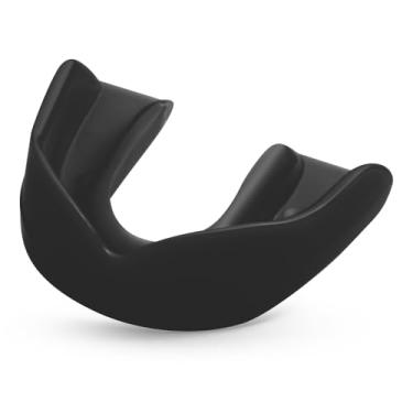 Imagem de Protetor Bucal Muay Thai Boxe Artes Marciais Gorilla Proteção Confortável Moldável Boca de Rugby (Preto)