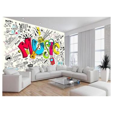 Imagem de Papel De Parede 3D Sala Quarto Musica Arte Cores 3,5M Mus28 - Você Dec