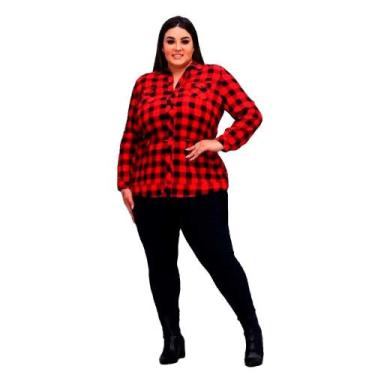 Imagem de Camisa Xadrez Feminina Adulta Quadrilha Vestido de Festa Junina - Fant