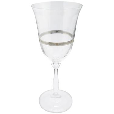 Imagem de Jogo de 6 taças para água decorada em cristal ecológico platinum rim 350ml A22cm - Full Fit
