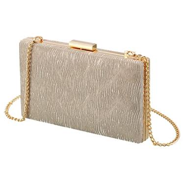 Imagem de Savatano Bolsa de mão dourada, bolsa de mão dourada para mulheres, noite, casamento, coquetel, festa, noite, bolsa de ombro a tiracolo, Ouro O