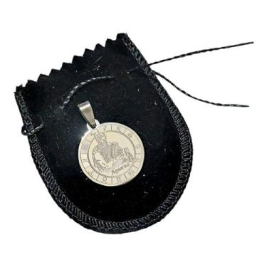 Imagem de PINGENTE Aço INOX PRATEADO REDONDO SIGNO AQUARIO 2,5 cm - ASA, PINGENT