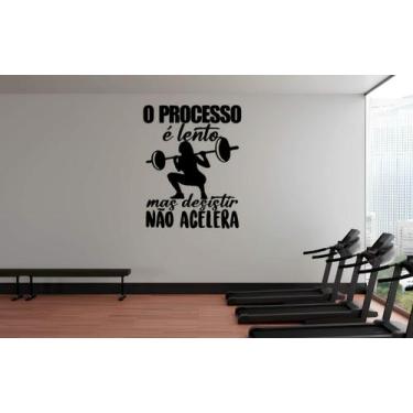 Imagem de Adesivo De Parede O Processo É Lento - Academia - Lojinha Da Luc Adesi