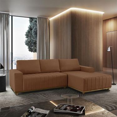 Imagem de Sofá Fixo Com Chaise 2M Boreal Veludo Com Molas Lado Direito Meu Sofá Online