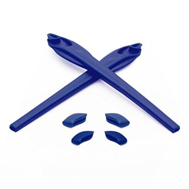 Imagem de Eye Opening Stuff Kits de borracha para substituição e nariz compatíveis com óculos de sol Oakley Flak 2.0/Flak 2.0 XL OO9188 - azul escuro