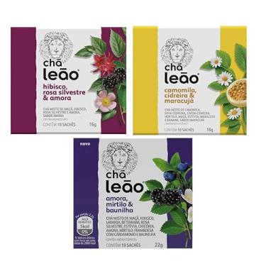 Imagem de Combo Chás Leão Premium Envepados Amora, Hibisco, Maracujá - 30 Sachês