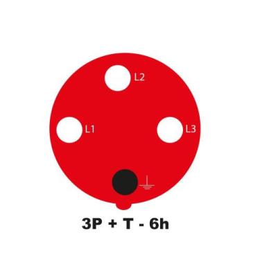 Imagem de Plugue Movel Industrial 3P T 63 A 380-415 Vca 6 H Tramontina