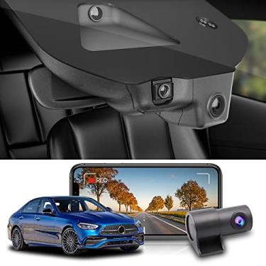 Imagem de Fitcamx Frontal 2K+Traseira 1080P Dash Cam para Mercedes-Benz C-Class 2022-2025 C300 Sedan Coupe Cabriolet (HD2-6329), OEM Estilo, Dual HD Vídeo, WiFi, Loop Gravação, G-Sensor, Plug&Play, 64GB Cartão