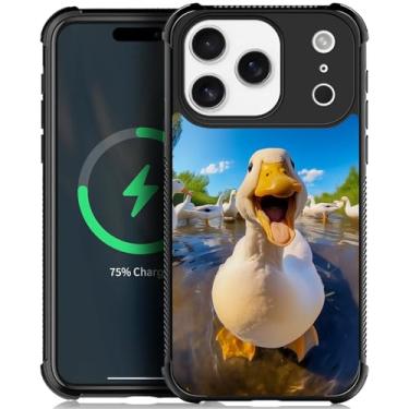 Imagem de WANKBLC Compatível com iPhone dfgas capa magnética à prova de choque para homens mulheres antiderrapante para iPhone dfgas padrão louco fofo engraçado pato