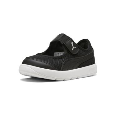 Imagem de PUMA Tênis infantil unissex Courtflex com velcro, Preto e preto Ah25, 10 Toddler