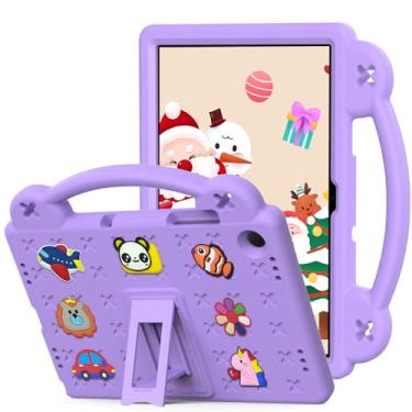 Imagem de YRH Capa para Galaxy Tab A9 Plus/Tab A11 Plus 28 cm, capa EVA à prova de choque para tablet Samsung A9+ Plus/A11+ Plus, com figuras de alça de suporte, roxa