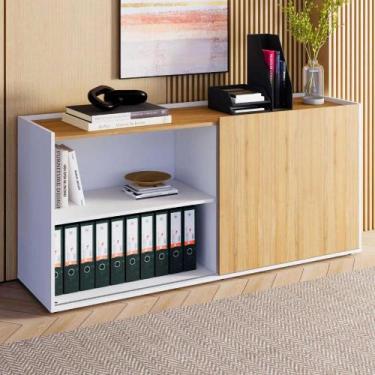 Imagem de Armário Baixo 1,58m com Porta de Correr e 2 Nichos F5 Office - F5 Offi